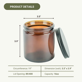 Nature Packaged amber jar blocks UV light to help preserve contents.