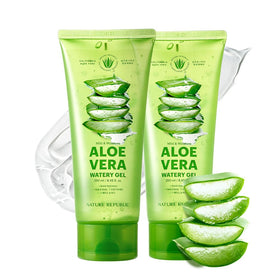 Nature Republic Aloe Vera Watery Gel bottle in a 2-pack for quick hydration