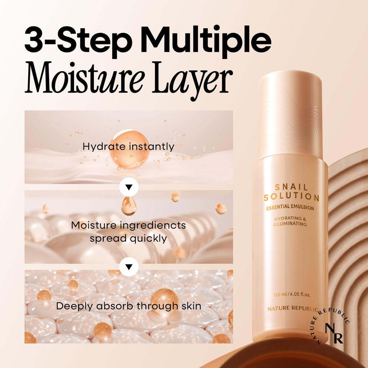 Morning routine moment with Nature Republic snail mucin emulsion.
