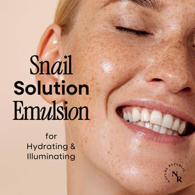 Nature Republic snail mucin emulsion texture swatch shows silky absorption.