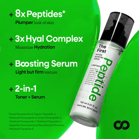 Nature Republic The First Peptide Boosting Serum pump close-up demonstrates easy, quick dosing.