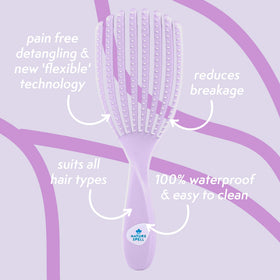 Nature Spell FlexiFlow in shower use showing even shampoo distribution