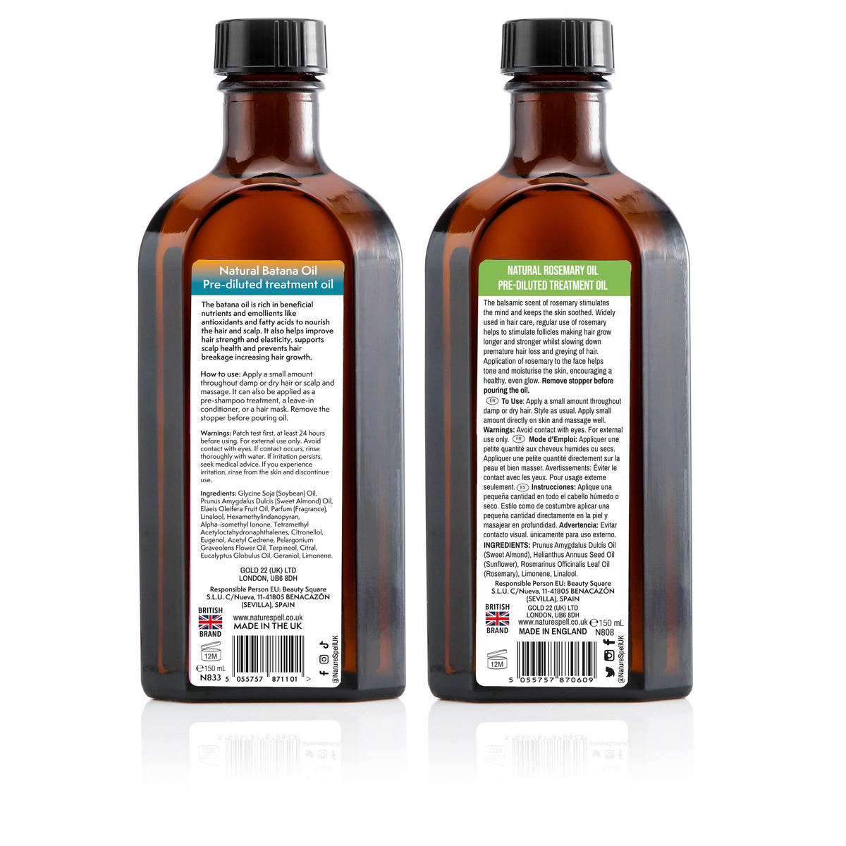 Nature Spell routine setup showing weekly hair care with oils.