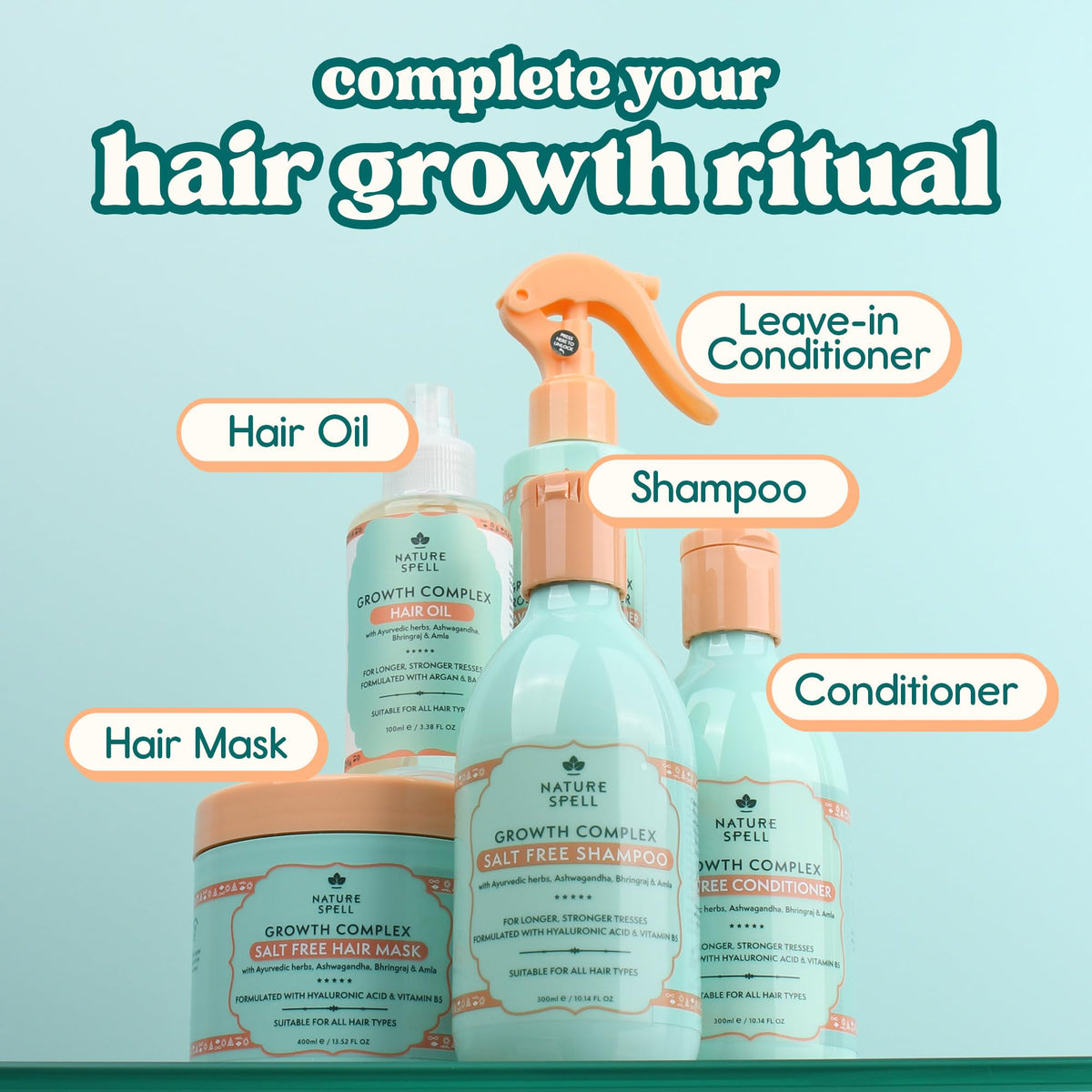 Nature Spell for all hair types image highlighting versatile care