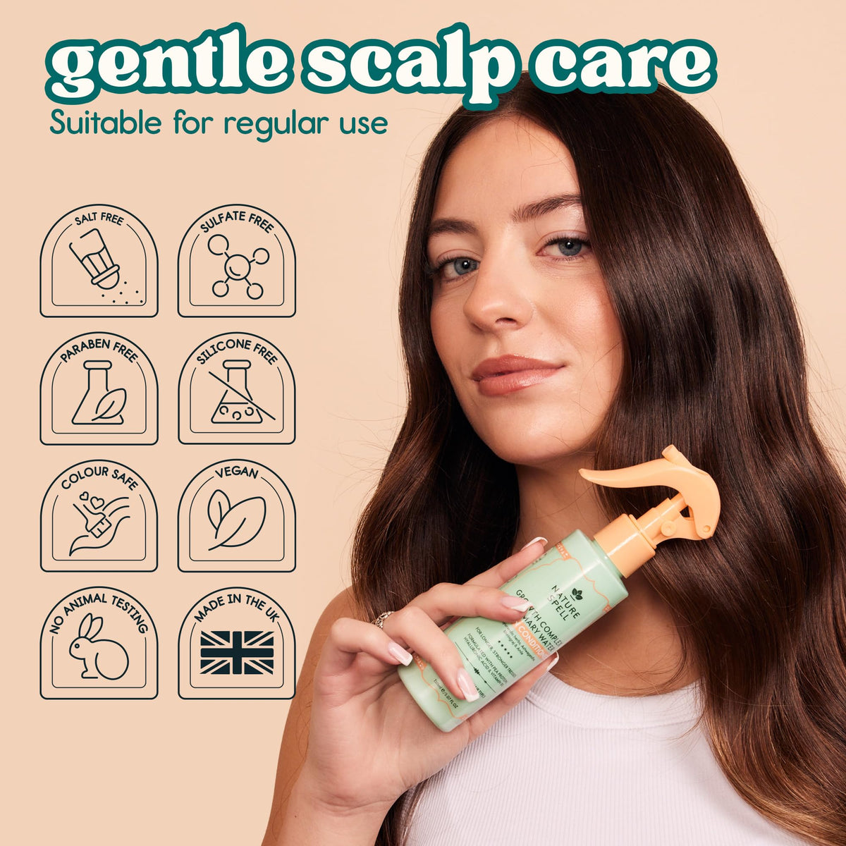 Nature Spell Pro-Vitamin B5 smooths for frizz control and shine.