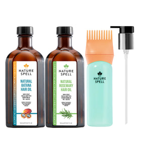 Nature Spell rosemary oil bottle for scalp refreshment and growth support.