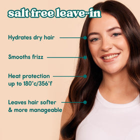 Nature Spell Rosemary Water Leave-In Spray evenly coats damp hair for glide.
