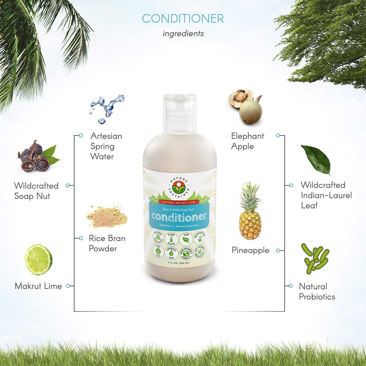 Nature Sustained conditioner being applied to hair for conditioning