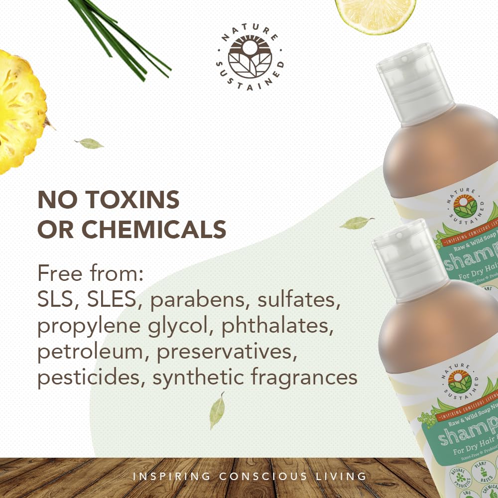 Nature Sustained shampoo lather closeup suggesting a gentle cleanse for hair