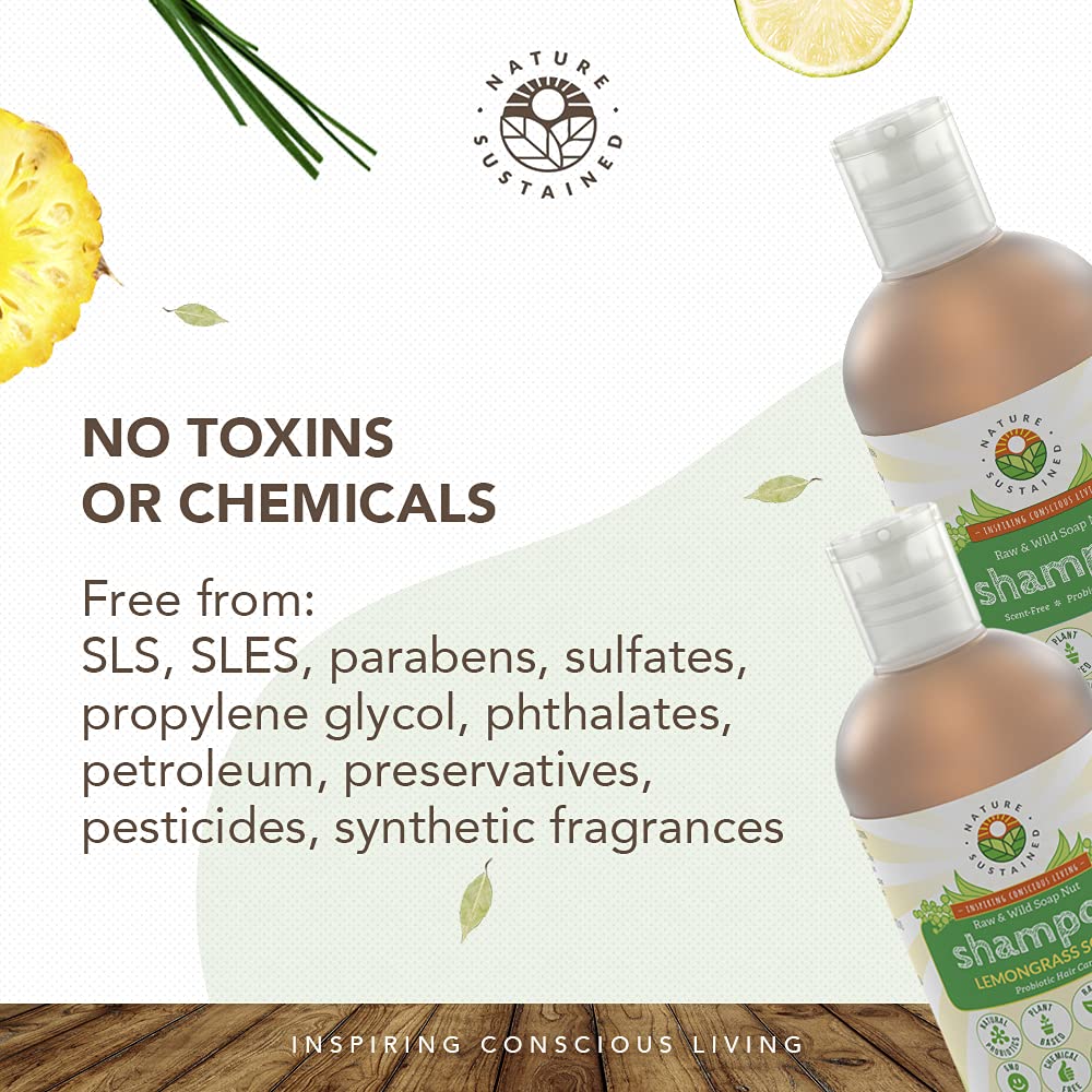 Nature Sustained Organic Shampoo 9oz bottle label highlights natural formula