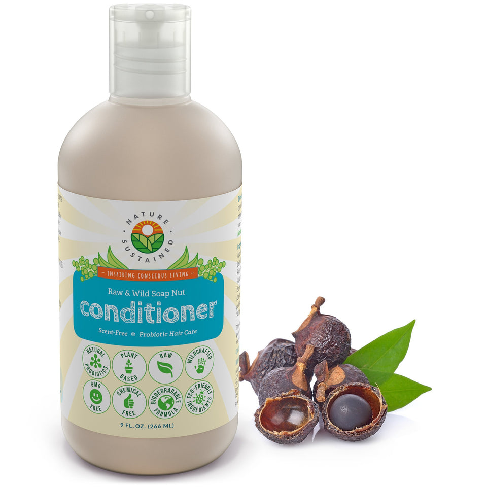 Nature Sustained soapberry conditioner bottle delivers fragrance-free hydration for sensitive hair