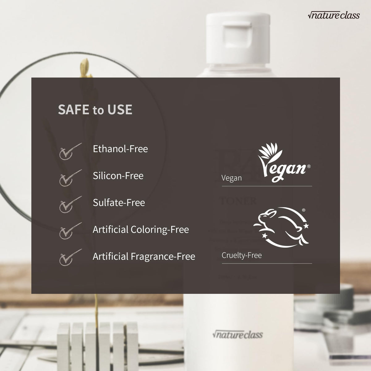 NATURECLASS R4 application steps visual hints at layering with serums and creams.