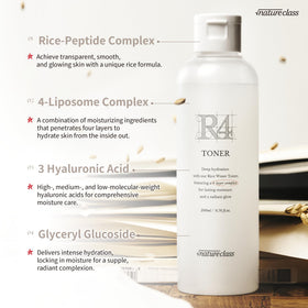 NATURECLASS R4 fluid texture swatch shows hydrating, non-greasy feel for daily use.
