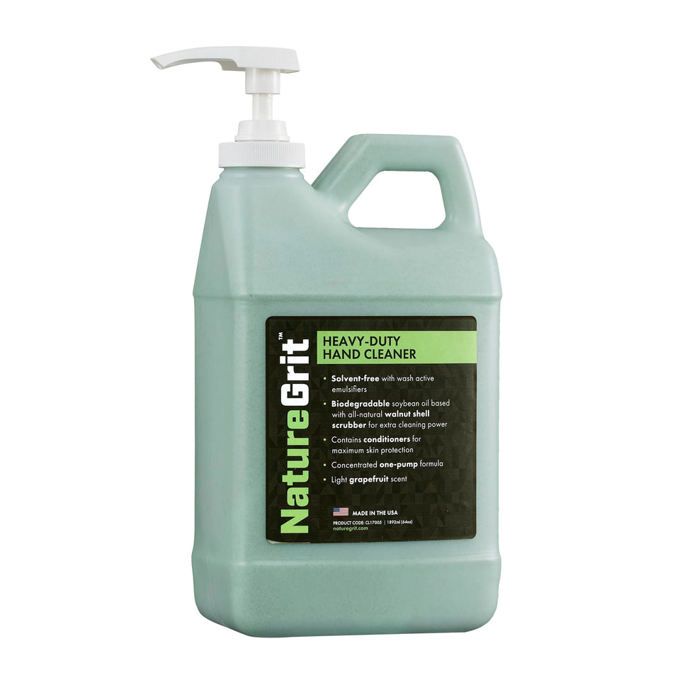 NatureGrit heavy-duty hand cleaner pump-top cleans tough grease while protecting skin.