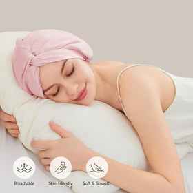 NatureKess pink bonnet side view showing secure wrap.