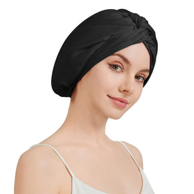 NatureKess mulberry silk bonnet for sleep reduces friction and tangling.