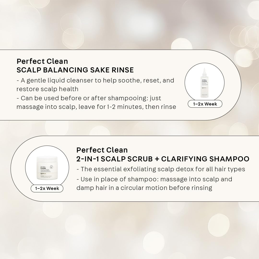 NatureLab.TOKYO Perfect Clean Scrub pour demonstrates gentle scalp cleansing.
