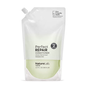 NatureLab Tokyo Perfect Repair Conditioner bottle front for silky, hydrated hair.
