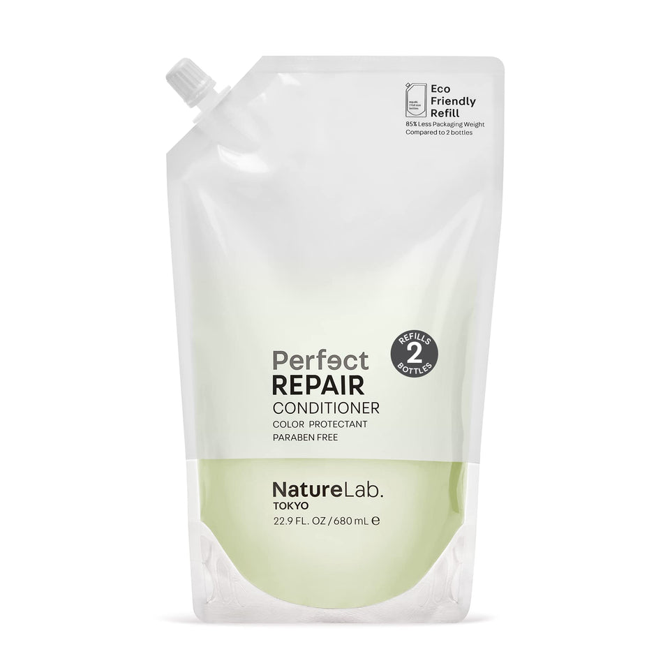 NatureLab Tokyo Perfect Repair Conditioner bottle front for silky, hydrated hair.