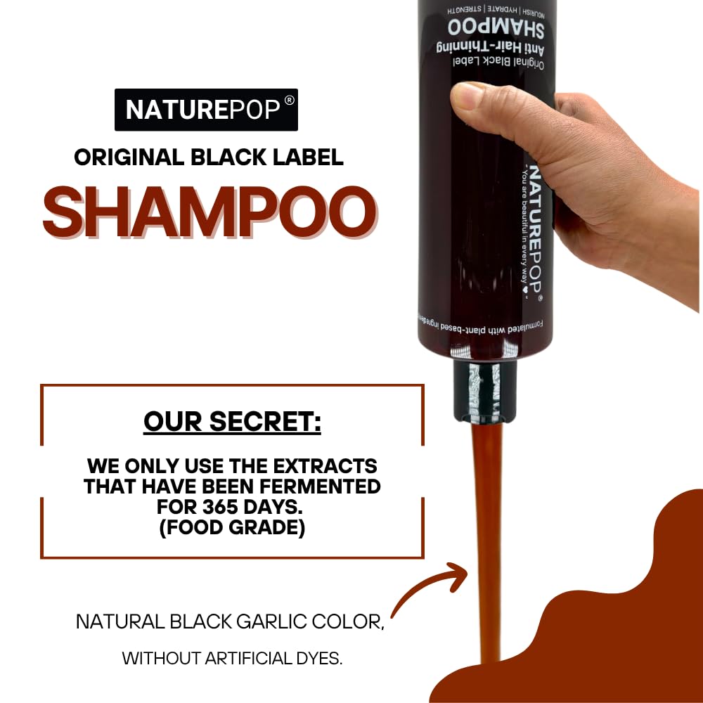 Naturepop Black Garlic Shampoo cap close-up showing unscented appeal