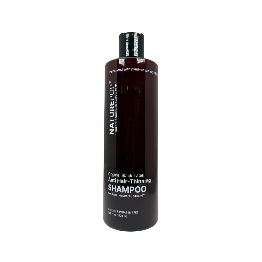 Naturepop Black Garlic Shampoo bottle front with sulfate free formula for daily use