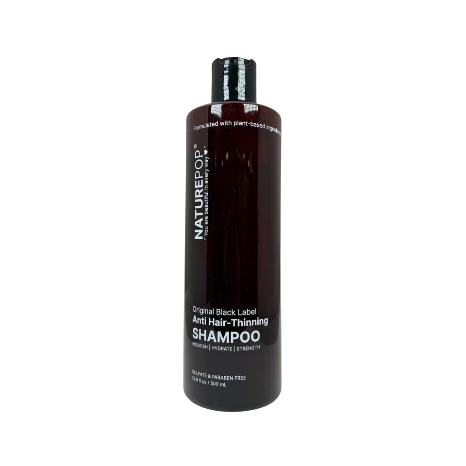 Naturepop Black Garlic Shampoo bottle front with sulfate free formula for daily use