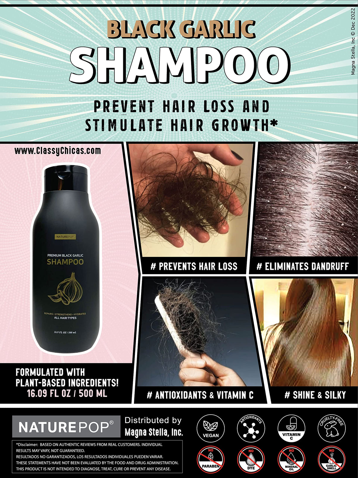 Naturepop Black Garlic Shampoo made in Korea seal for quality