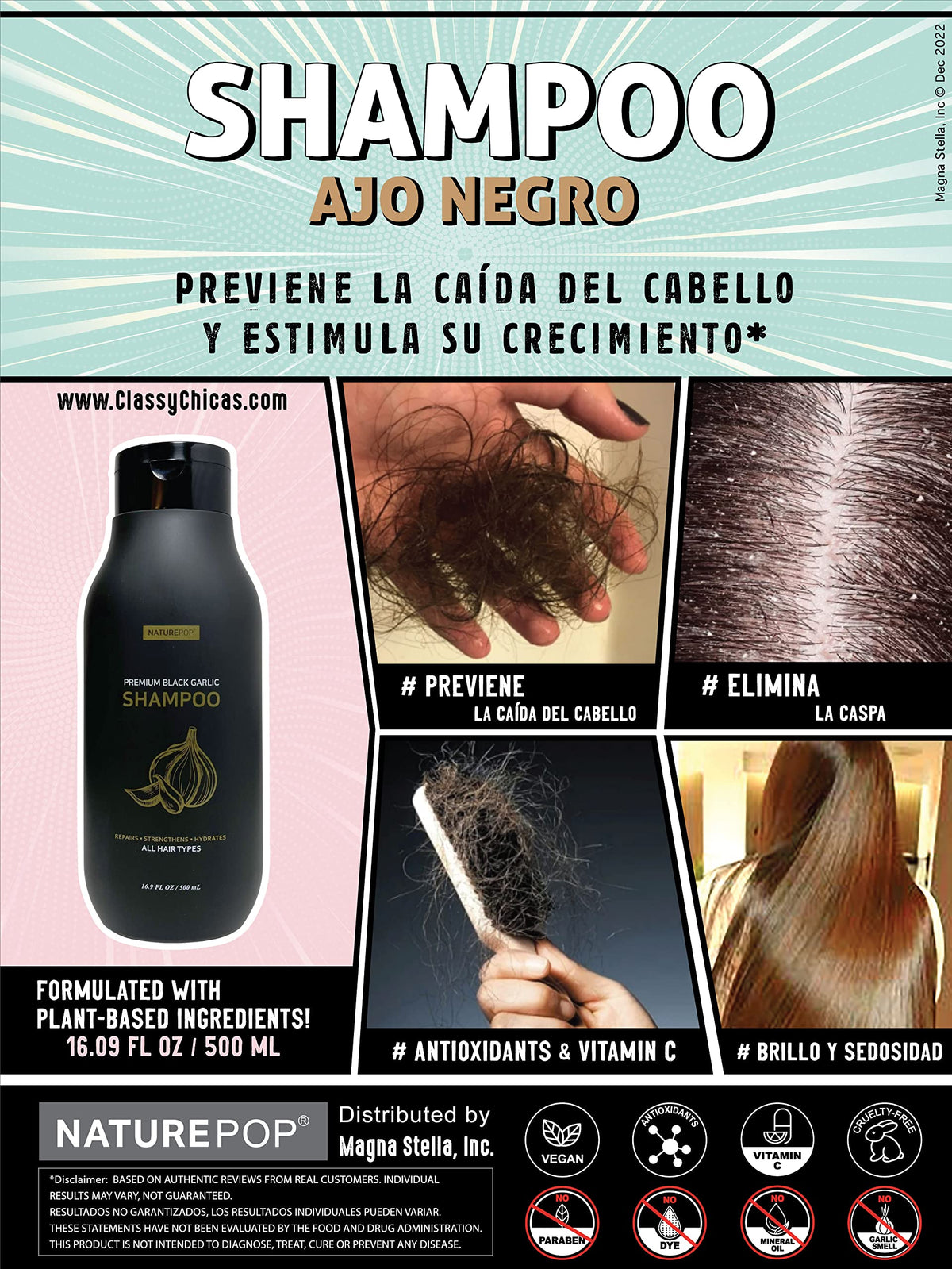 Naturepop Black Garlic Shampoo packaging hints at scalp relief and dandruff control