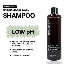 Naturepop Black Garlic Shampoo sulfate free banner on packaging