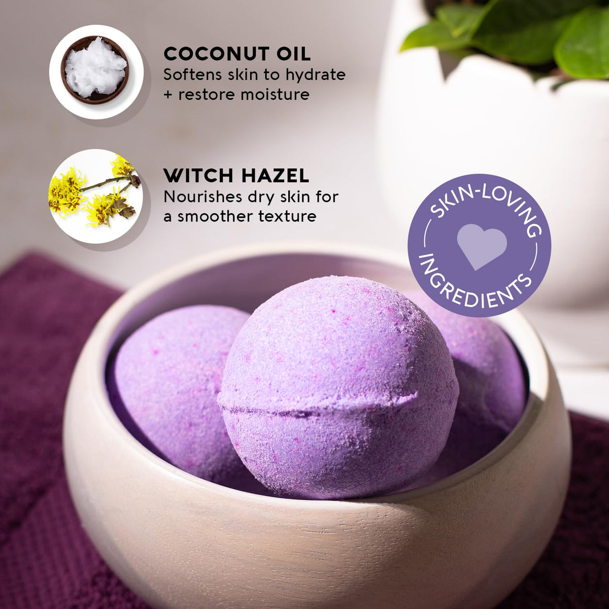 Nature's Beauty Lavender & Rosemary Bath Bomb Pack dissolving in warm water releases soothing aroma for relaxation.