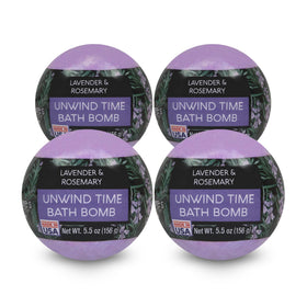 Nature's Beauty Lavender & Rosemary Bath Bomb Pack showcases calming spa packaging for home use.