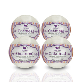 Nature's Beauty oatmeal bath bomb pack four, ideal for relaxation