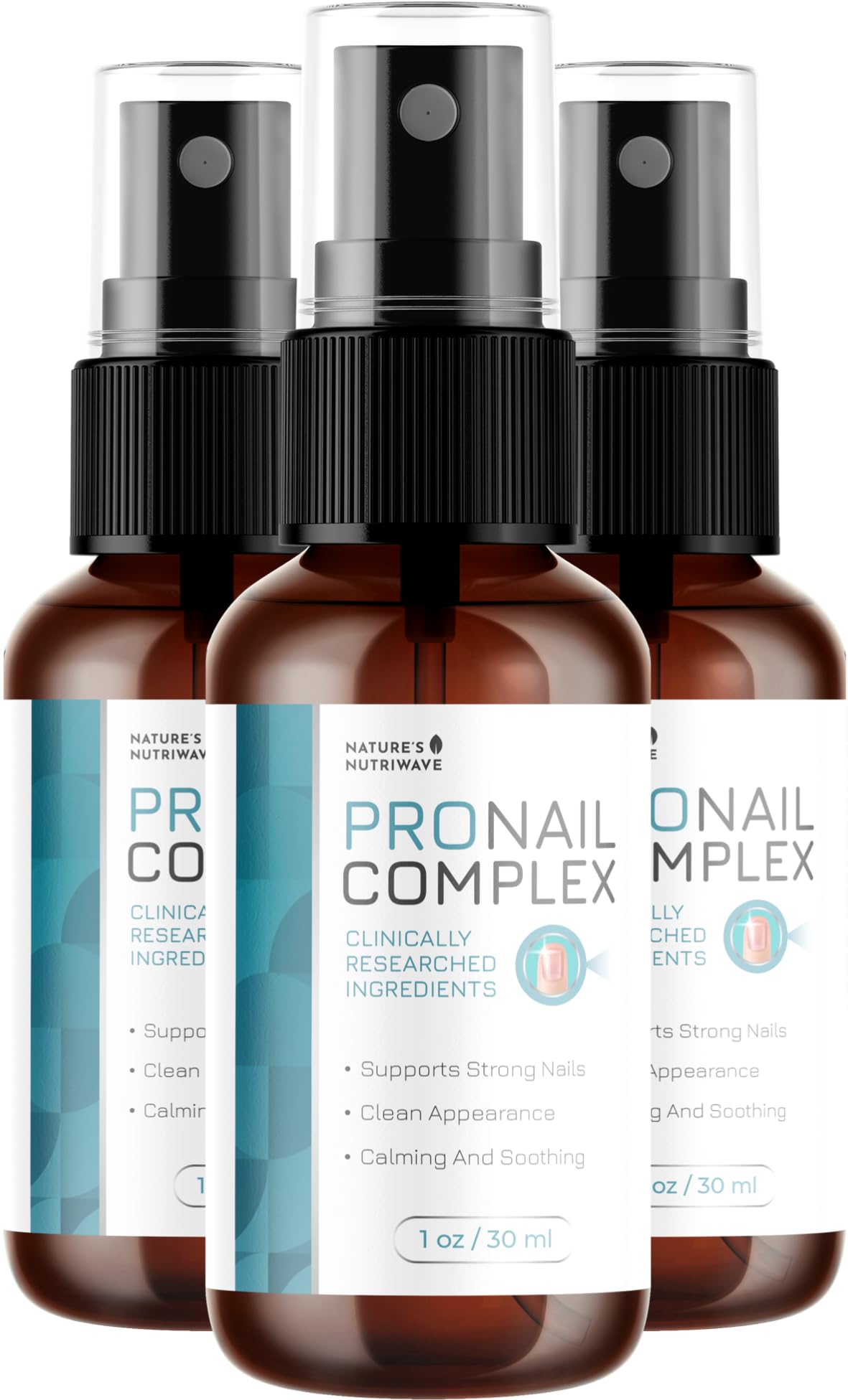 Nature's NutriWave Pronail Complex Spray bottle ready for use, fast-absorbing mist