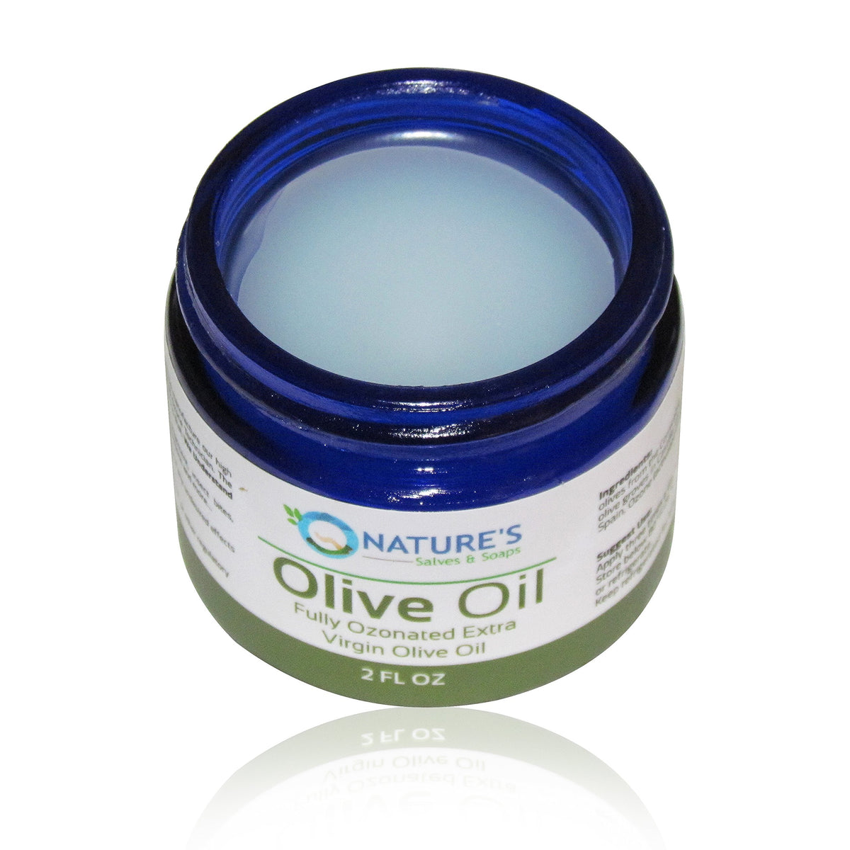 Nature's Salves ozonated olive oil use on skin or hair.