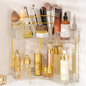 NATURE'S SOURCE makeup organizer corner keeps cosmetics neatly organized and within reach.
