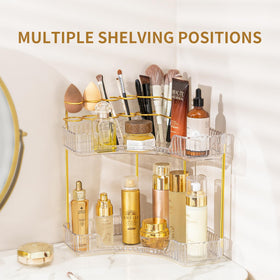 NATURE'S SOURCE 2-tier design holds brushes, bottles, and daily essentials neatly.