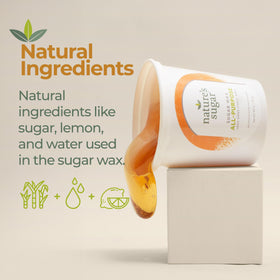 Nature's Sugar wax paste arms waxing for smooth, even finish