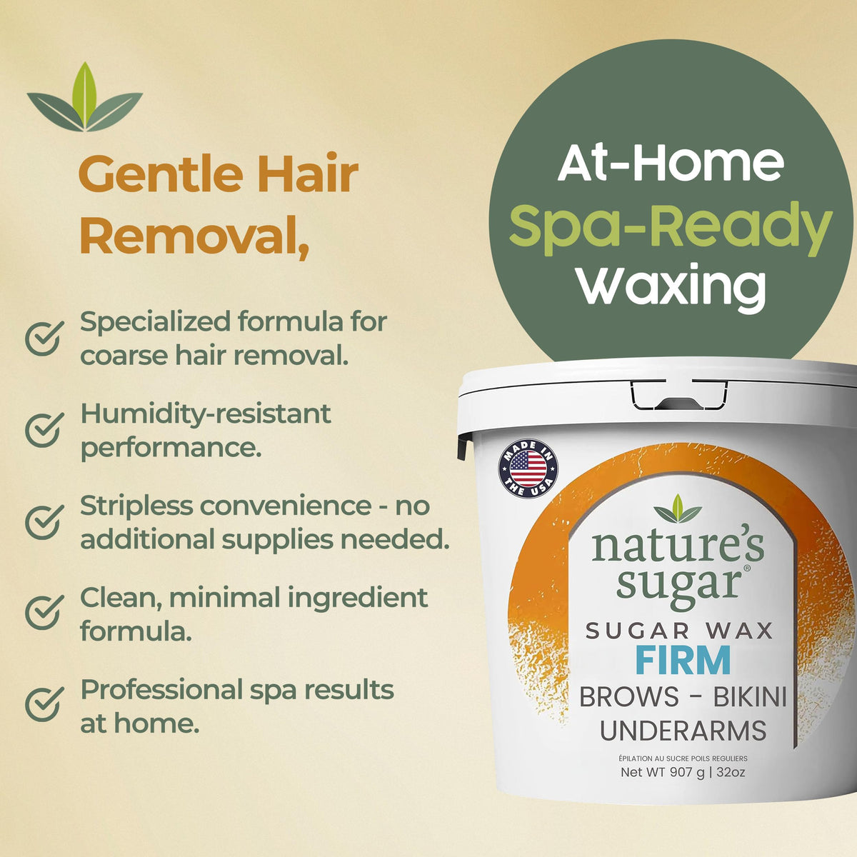 Nature's Sugar wax paste brazilian-area for precise hair removal