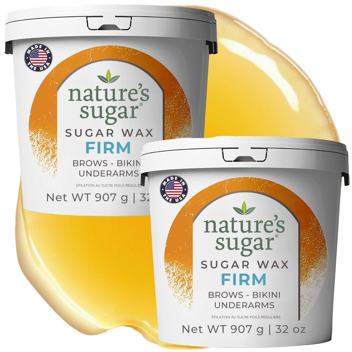 Nature's Sugar wax paste leg application for smooth, long-lasting removal