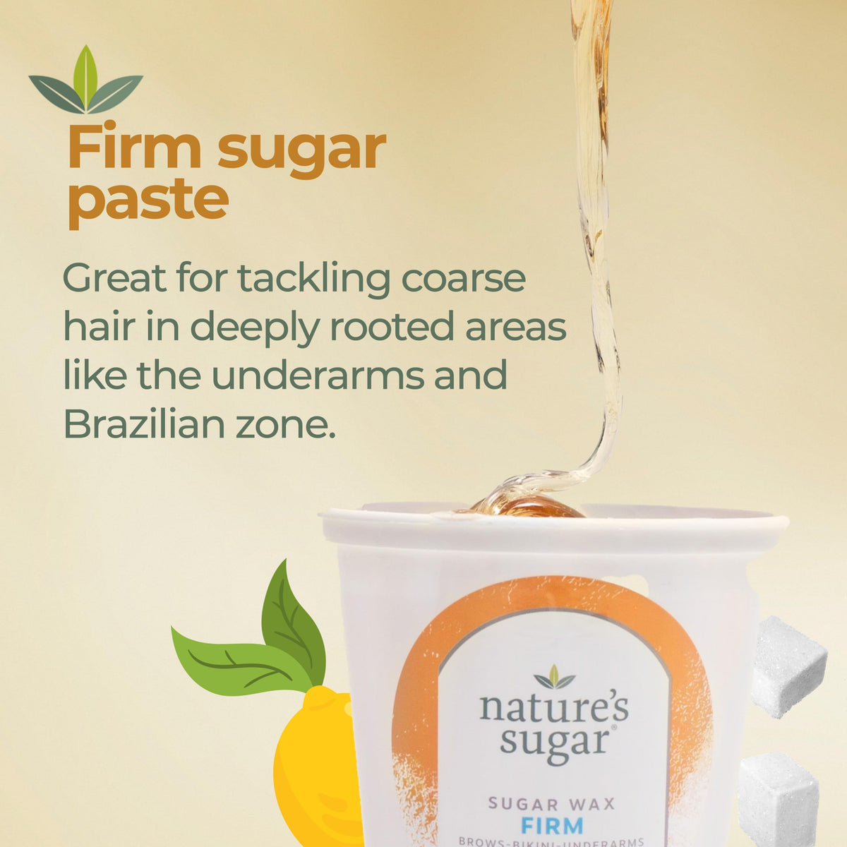Nature's Sugar wax paste underarms removal for quick, clean results