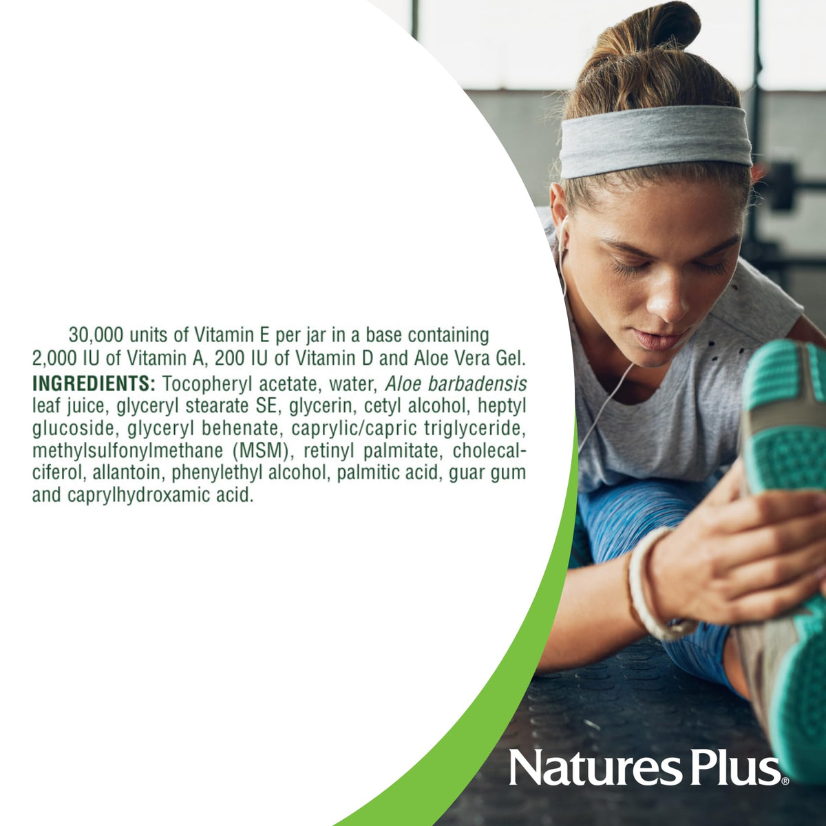NaturesPlus Vitamin E Cream for daily face and body routine delivers lasting hydration