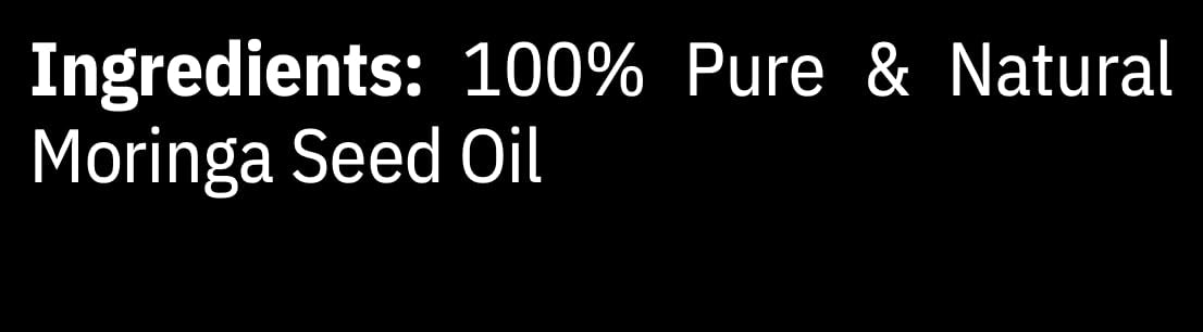 Naturevibe Botanicals Moringa Oil black jar closeup highlighting pure unrefined oil.