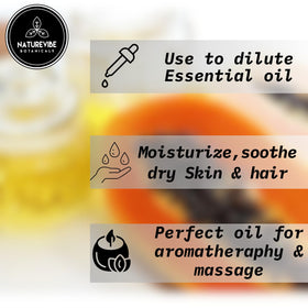 Naturevibe Botanicals Papaya Oil jar closeup shows cold-pressed purity for nourishing routines.