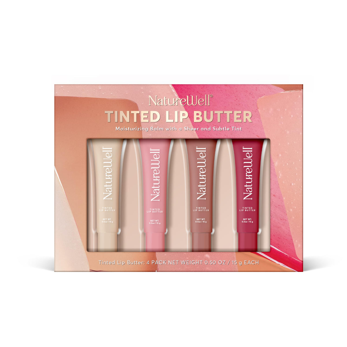 NatureWell Cherry Crush sheer tint on lips for vibrant, natural color