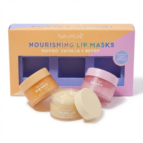 NatureWell Hydrating Lip Masks Mango close-up showing a glossy, hydrated lip look.