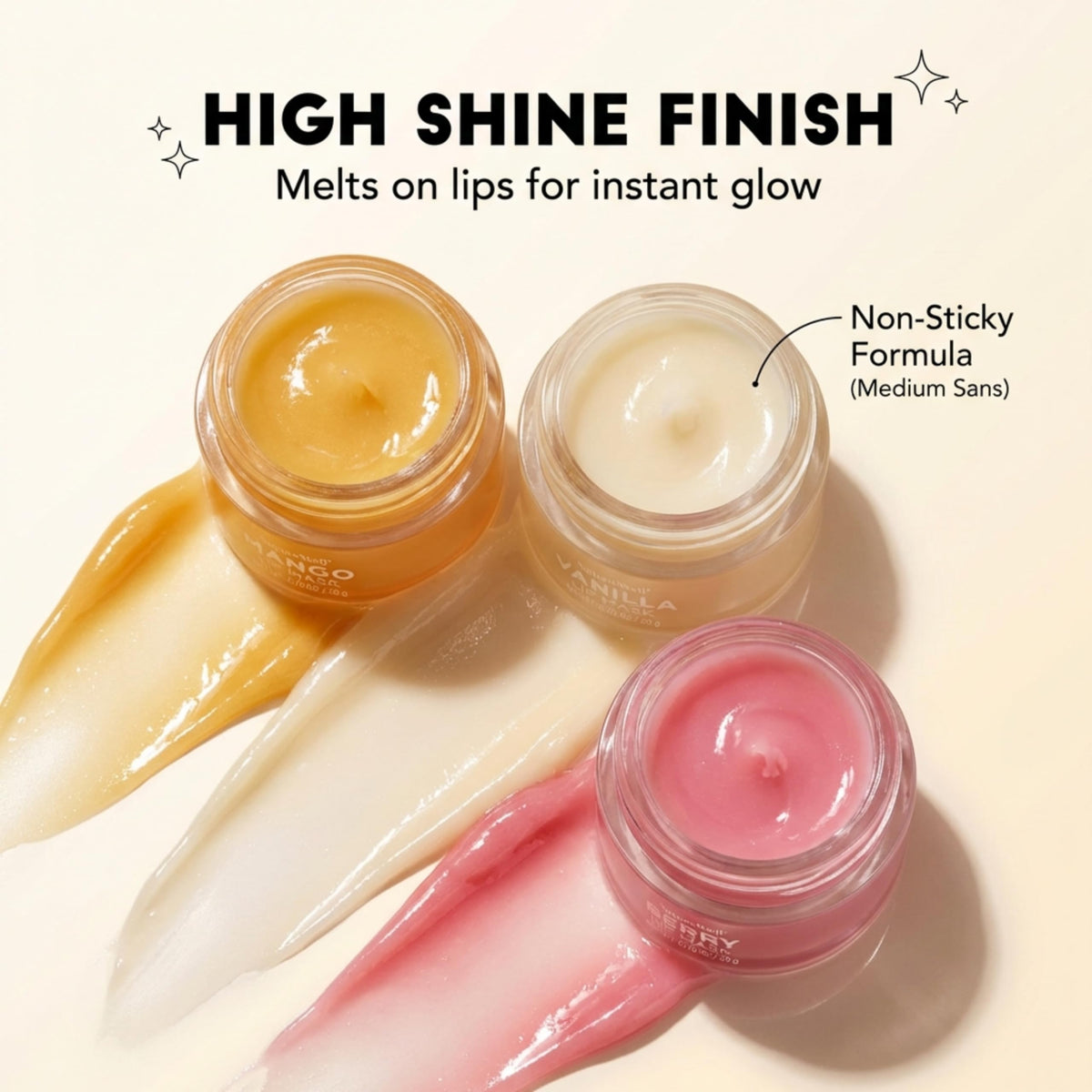 NatureWell Hydrating Lip Masks Vanilla close-up highlighting bright, radiant lips with soft shine.