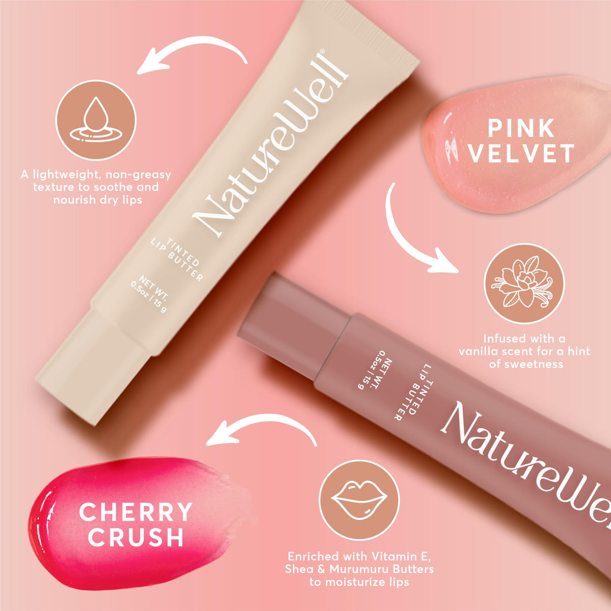 NatureWell Pink Velvet soft rosy finish with buildable color