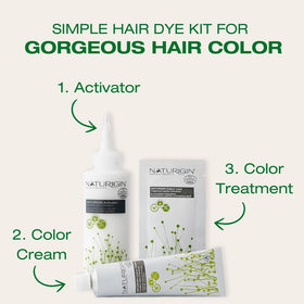 Naturigin color-cream bottle and packaging for easy home use