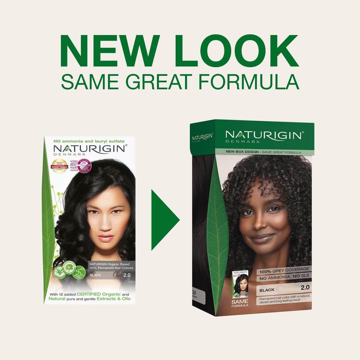 Naturigin 2.0 Black color cream tube for an even, rich shade and nourishing color.