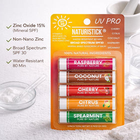 Naturistick UV Pro lip balm cherry flavor for refreshing protection